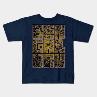 Bengaluru, India City Map Typography - Gold Art Deco Kids T-Shirt